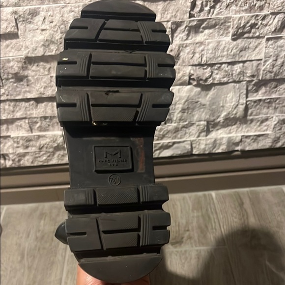 Marc Fisher Black Combat Moto Boots with Chunky Sole - Picture 8 of 11